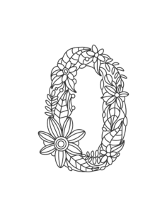 Flower Number 0 Kids Coloring Pages Pdf, Free Vectors File